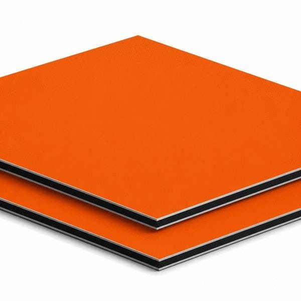 PLAQUE EURO ACP F ORANGE 2004 M/B 3X3050X1500 FEITENG ALUMINIUM  [PRODUIT-4146X]