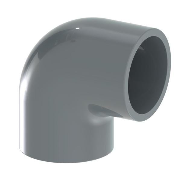 COUDE A COLLER PVC-U METRIQUE - FF - 90°