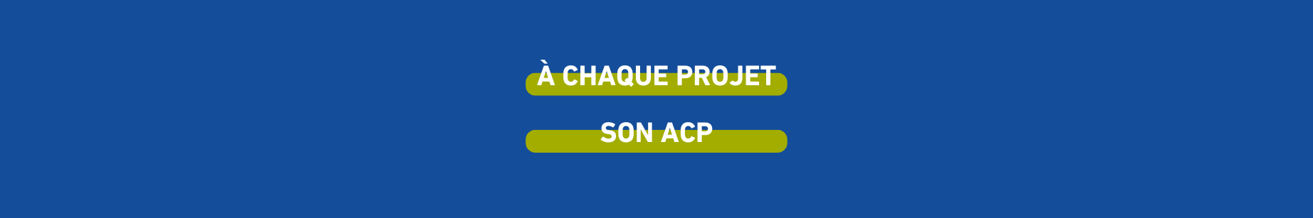 a chaque proejt son acp