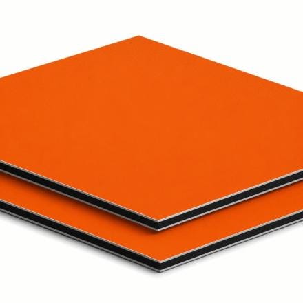 PLAQUE EURO ACP F ORANGE 2004 M/B 3X3050X1500 FEITENG ALUMINIUM  [PRODUIT-4146X]