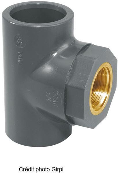 TE A VISSER / A COLLER PVC-U K62 - FF - A insert laiton taraudé