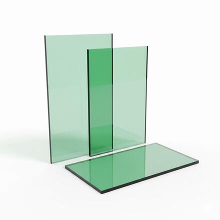 PVT PLAQUE PMMA VERT 6600 TRANS.    3X397X497