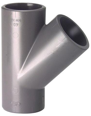TE A COLLER PVC-U METRIQUE - FFF - 45°