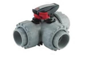 ROBINET BIL.3VT PVC-C/FPM EMB  63 TKDICT63FPM ALIAXIS - GLYNWED